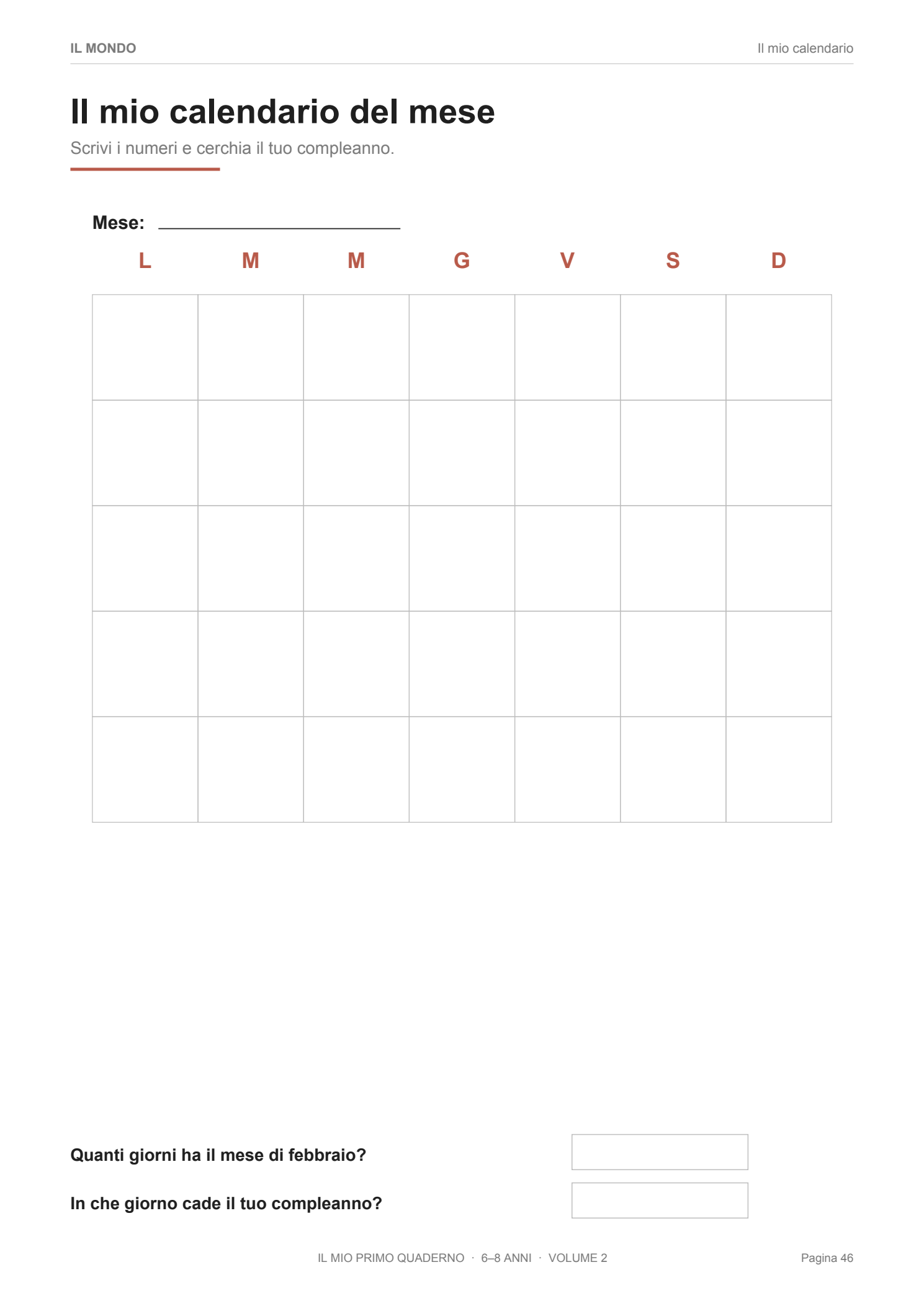 Il mio calendario